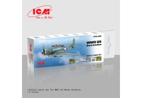 Набір акрилових фарб для авіації ВМС США WW2 ICM 3088