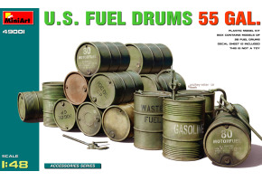 Scale model 1/48 Fuel barrels USA 55 gallons MiniArt 49001
