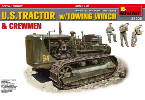 Scale model 1/35 American tractor with towing winch and crew MiniArt 35225