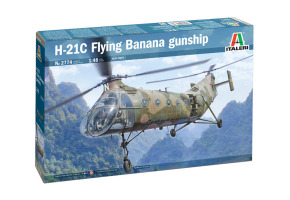 Scale model 1/48 Helicopter H-21C Flying Banana GunShip Italeri 2774