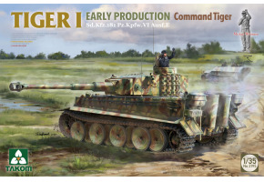 Збірна модель 1/35 Танк Тигр I Ранній випуск Командний тигр Sd.Kfz.181 Pz.Kpfw.VI Ausf.E (з фігуркою Міхаеля Віттмана) Takom 2195