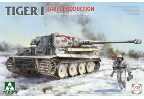 Збірна модель 1/35 Танк Тигр I раннього виробництва Sd.Kfz.181 Pz.Kpfw.VI Ausf.E Takom 2196