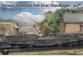 Збірна модель 1/35 Німецька 88-мм гармата FlaK 36 з SSys Wagon Border Model BT-044