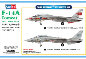 Сборная модель американского истребителя F-14A Tomcat VF-1, "Wolf Pack"