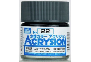 Акрилова фарба на водній основі Acrysion Neutral Gray / Нейтральний сірий Mr.Hobby N22