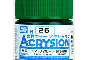 Акрилова фарба на водній основ іAcrysion Bright Green / Яскраво-Зелена Mr.Hobby N26