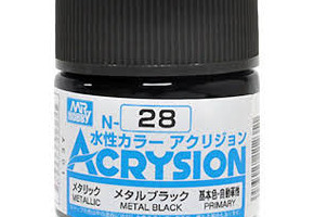 Акрилова фарба на водній основі Acrysion Metal Black / Чорний металік Mr.Hobby N28