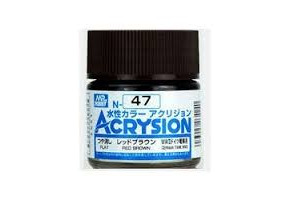 Water-based acrylic paint Acrysion Red Brown / Red Brown Mr.Hobby N47