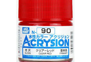 Акрилова фарба на водній основі Acrysion Clear Red / Прозорий Червоний Mr.Hobby N90