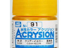 Water-based acrylic paint Acrysion Clear Yellow Mr.Hobby N91