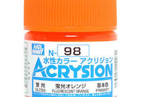 Акрилова фарба на водній основі Acrysion Fluorescent Orange / Флуоресцентний Помаранчевий Mr.Hobby N98