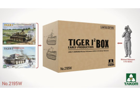Збірні моделі 1/35 Танки TIGER I² BOX ранній + фігура 1/16 Міхаель Віттманн Takom 2195W