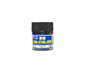 Black Gloss, Mr. Color solvent-based paint 10 ml. / Чёрный глянцевый