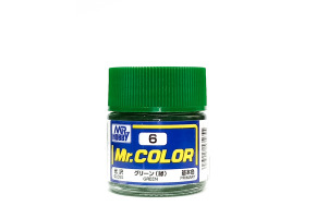 Green gloss, Mr. Color solvent-based paint 10 ml / Зелений глянсовий