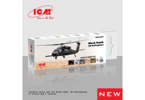 Набір акрилових фарб для американських вертольотів Black Hawk ICM 3067