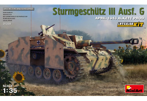 Scale model 1/35 SPG Stug III Ausf. G April 1943 Alkett Prod with interior MiniArt 35338