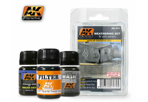 EARLY PANZERS WEATHERING SET / НАБОР ХИМИИ ДЛЯ ВЕЗЕРИНГА - РАННИЕ СЕРЫЕ ТАНКИ