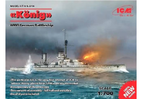 “König” WWI German Battleship, full hull and waterline