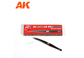 Angled tweezers with a fine tip