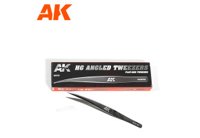 Angled tweezers with a fine tip