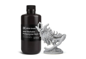 Фотополімерна смола ELEGOO Water Washable Resin 8k "White Smoke" (димчасто-біла) 1кг