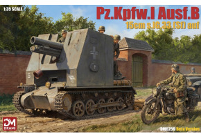 Збірна модель 1/35 САУ Pz.Kpfw.I Ausf.B 15cm s.IG.33 (Sf) auf з набірними траками «Magic Track» DRAMi DM6259