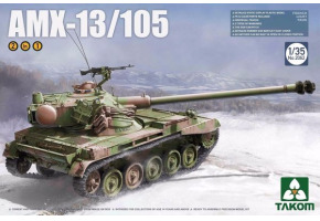 Збірна модель 1/35 Французький легкий танк AMX-13/105 (2в1) Takom 2062