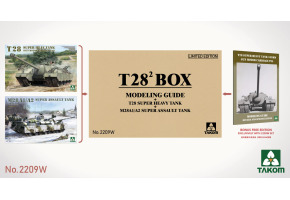 Збірна модель 1/35 Набір надважкий танк T28 + Super Assault Tank M28 A1/A2 + Посібник з моделювання Takom 2209W