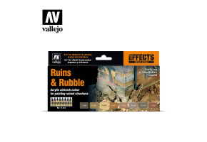 Набір акрилових фарб Руїни та уламки 8шт (Ruins & Rubble 8 pcs) Vallejo VAL 71214