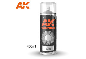 Gloss Varnish - Spray 400ml (Includes 2 nozzles) / Gloss varnish in an aerosol 400 ml