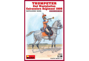 Сборная модель 1/16 Фигура Трубач 2-го Вестфальского кирасирского полка (1809) МиниАрт 16035