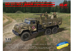 Збірна модель 1/35 Автомобіль ЗіЛ-131 ЗСУ з ДШКМ та розрахунком ICM 35017