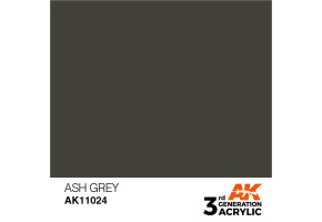 Акрилова фарба ASH GREY – STANDARD / ПОПІЛЬНИЙ СІРИЙ AK-interactive AK11024