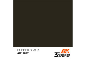 Acrylic paint RUBBER BLACK – STANDARD / TIRE BLACK (RUBBER COLOR) AK-interactive AK11027