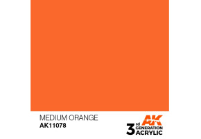 Акрилова фарба MEDIUM ORANGE – STANDARD / ПОМІРЕНИЙ ПОМАРАНЧЕВИЙ AK-interactive AK11078