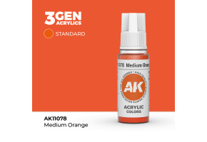 Акрилова фарба MEDIUM ORANGE – STANDARD / ПОМІРЕНИЙ ПОМАРАНЧЕВИЙ AK-interactive AK11078