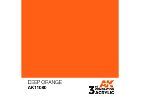 Акриловая краска DEEP ORANGE / ГЛУБОКИЙ ОРАНЖЕВЫЙ АК-интерактив AK11080
