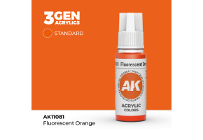 Акрилова фарба FLUORESCENT ORANGE – STANDARD / СЯЮЧИЙ ПОМАРАНЧЕВИЙ AK-interactive AK11081