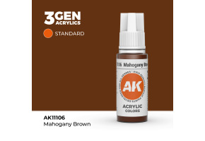 Акрилова фарба MAHOGANY BROWN – STANDARD / ЧЕРВОНЕ ДЕРЕВО AK-interactive AK11106