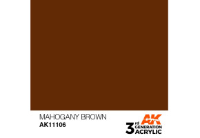 Акрилова фарба MAHOGANY BROWN – STANDARD / ЧЕРВОНЕ ДЕРЕВО AK-interactive AK11106
