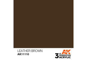 Акрилова фарба LEATHER BROWN – STANDARD / ШКІРЯНИЙ КОРИЧНЕВИЙ  AK-interactive AK11110