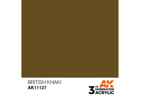 Акрилова фарба BRITISH KHAKI ( MEDIUM BROWN ) – STANDARD / БРИТАНСЬКИЙ ХАКІ (СЕРЕДНЬО-КОРИЧНЕВИЙ ) AK-interactive AK11127