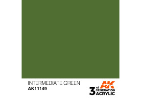 Акриловая краска INTERMEDIATE GREEN STANDARD / ПРОМЕЖУТОЧНЫЙ ЗЕЛЕНЫЙ АК-интерактив AK11149
