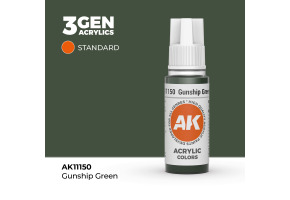 Акрилова фарба GUNSHIP GREEN – STANDARD / ВІЙСЬКОВО МОРСЬКИЙ ЗЕЛЕНИЙ AK-interactive AK11150