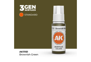 Акрилова фарба BROWNISH GREEN – STANDARD / КОРИЧНЕВИЙ ЗЕЛЕНИЙ AK-interactive AK11151