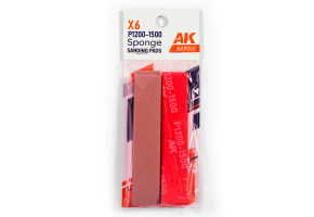 Губка для шліфування P1200-1500, 6 шт. AK-interactive AK9553