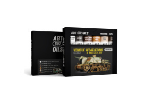 Набір масляних фарб VEHICLE WEATHERING 6 EFFECT SET / Везеринг та ефекти для транспорту AK-interactive AKABT302