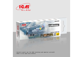 Набір акрилових фарб для навчальних та спеціальних літаків RAF ICM 3092