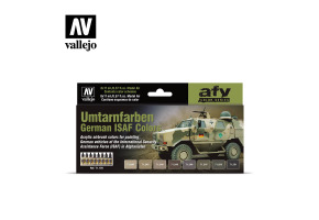 Набір акрилових фарб Німецькі кольори ISAF (Umtarnfarben German ISAF Colors) 8 шт Vallejo VAL 71159
