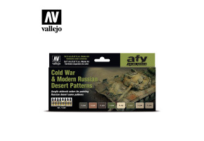 Набір акрилових фарб Холодна війна та сучасні тони пустелі (Cold War & Modern Russian Desert Patterns) 8 шт Vallejo VAL 71620